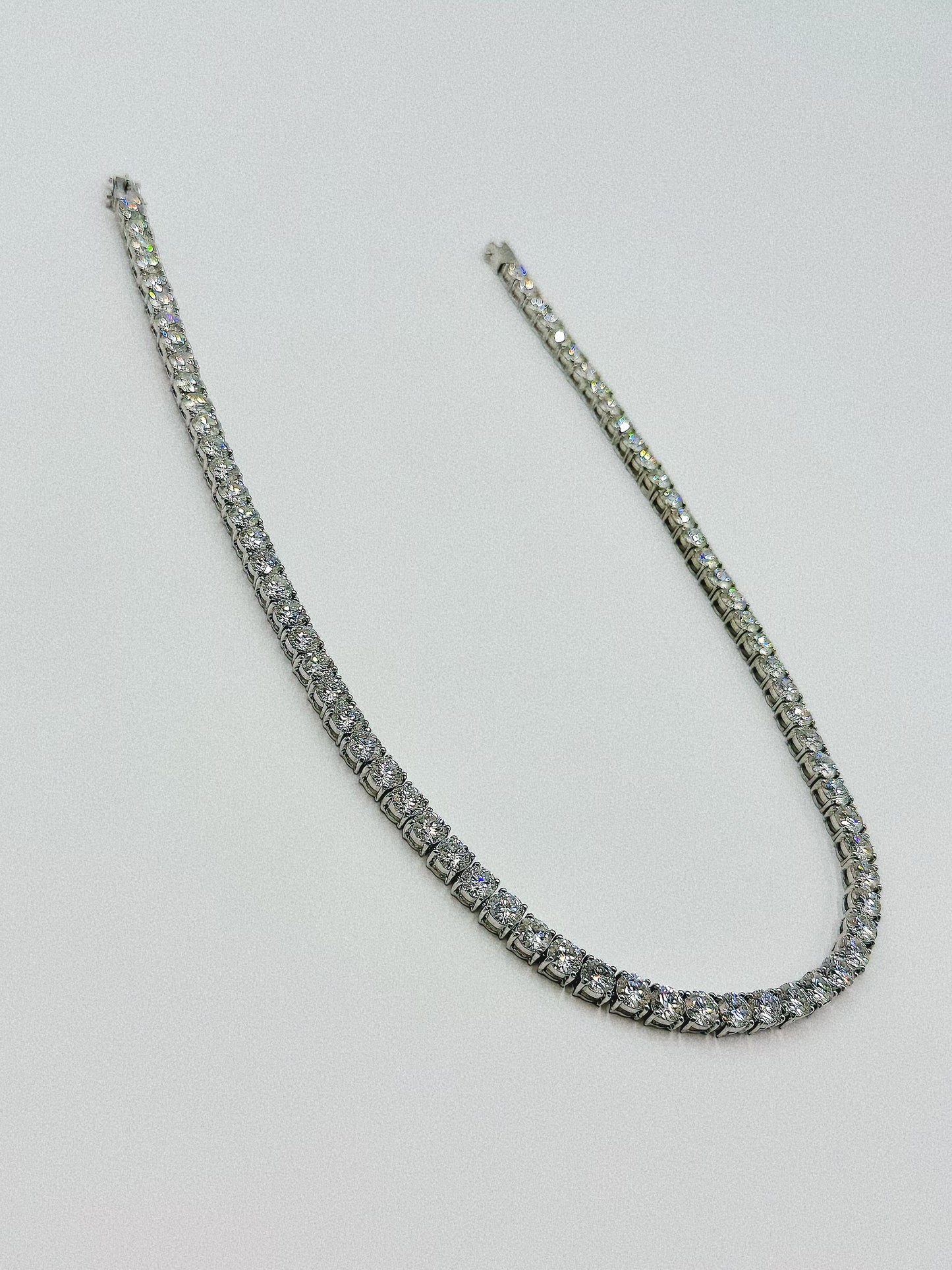 20 Inch Moissanite Tennis Chain in White Gold