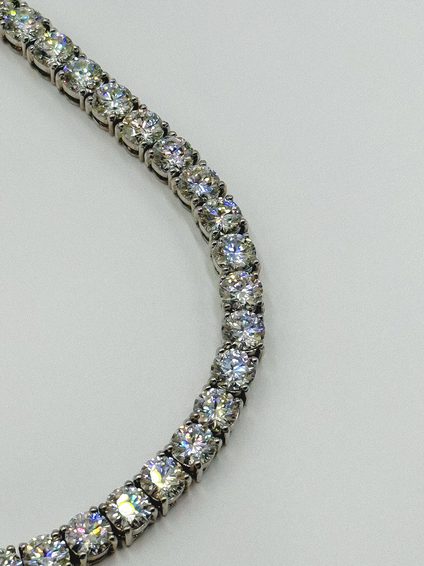 20 Inch Moissanite Tennis Chain in White Gold