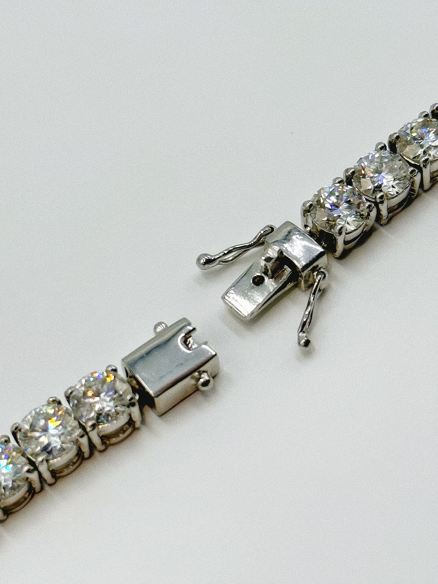 20 Inch Moissanite Tennis Chain in White Gold