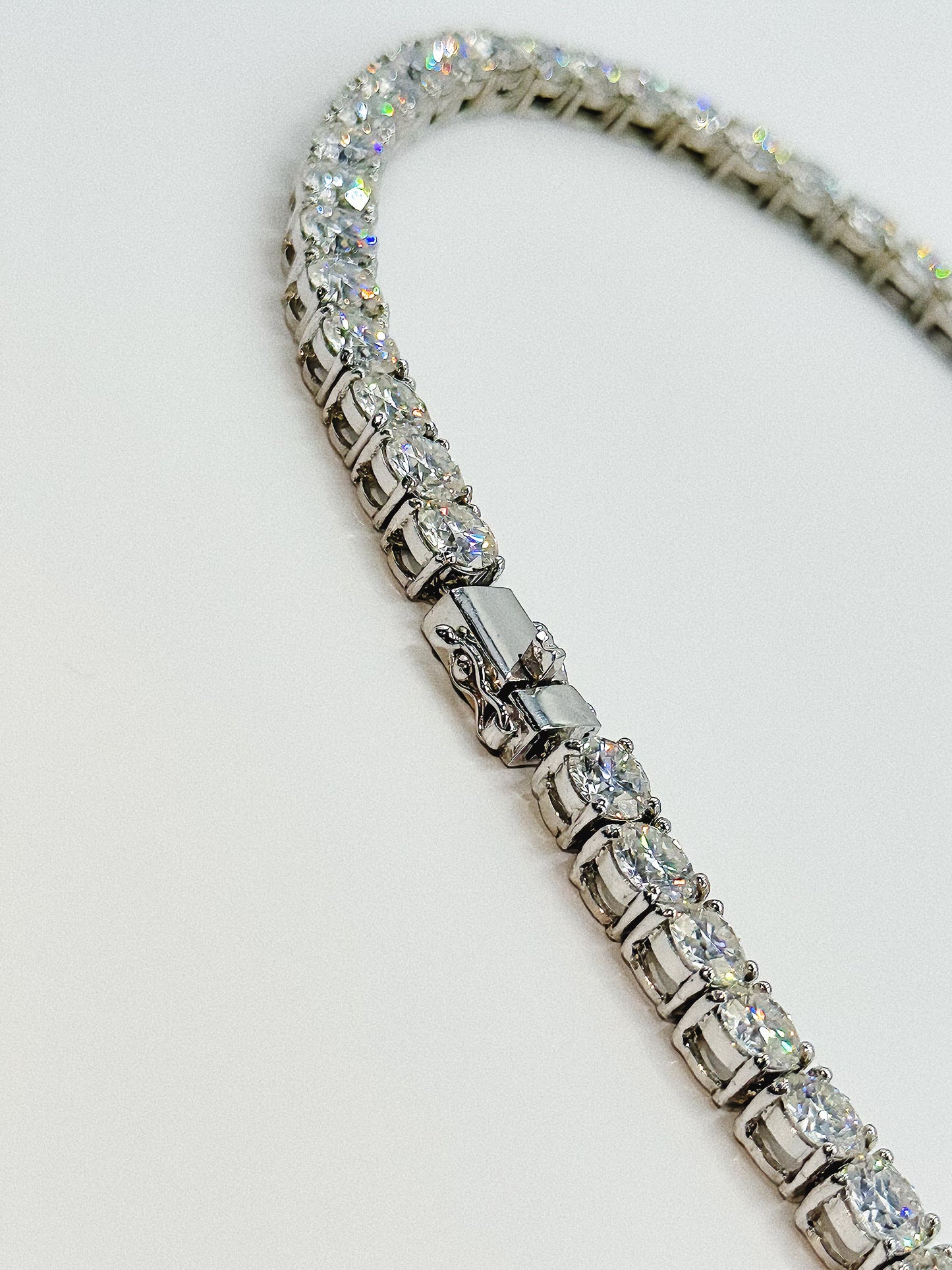 20 Inch Moissanite Tennis Chain in White Gold