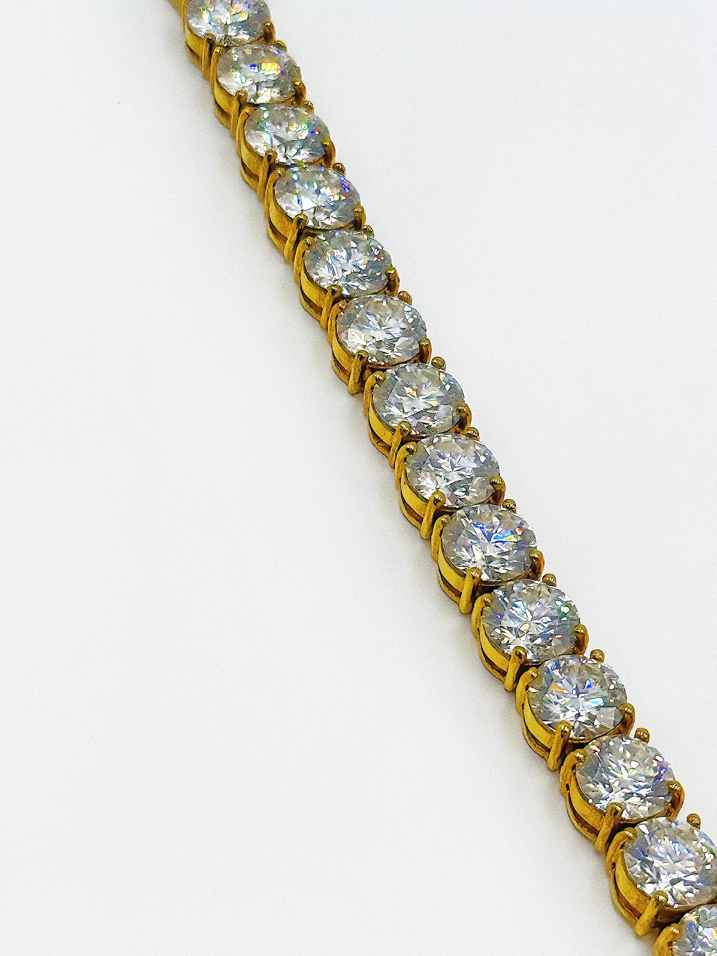 21 inch Moissanite Tennis Chain in Yellow Gold