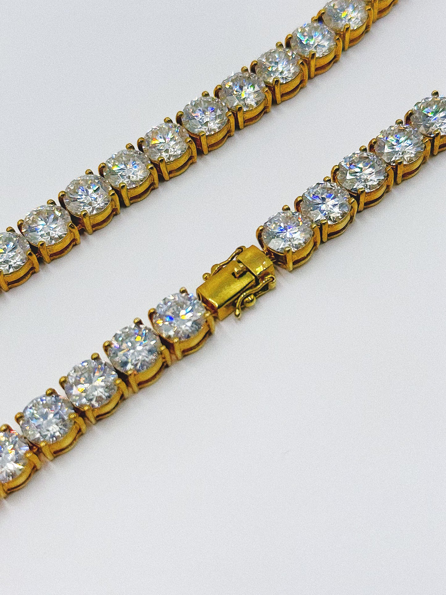 21 inch Moissanite Tennis Chain in Yellow Gold