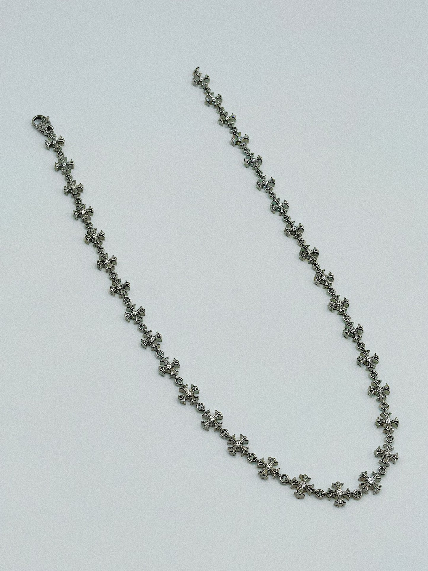 Cross Motif Chain with Moissanites