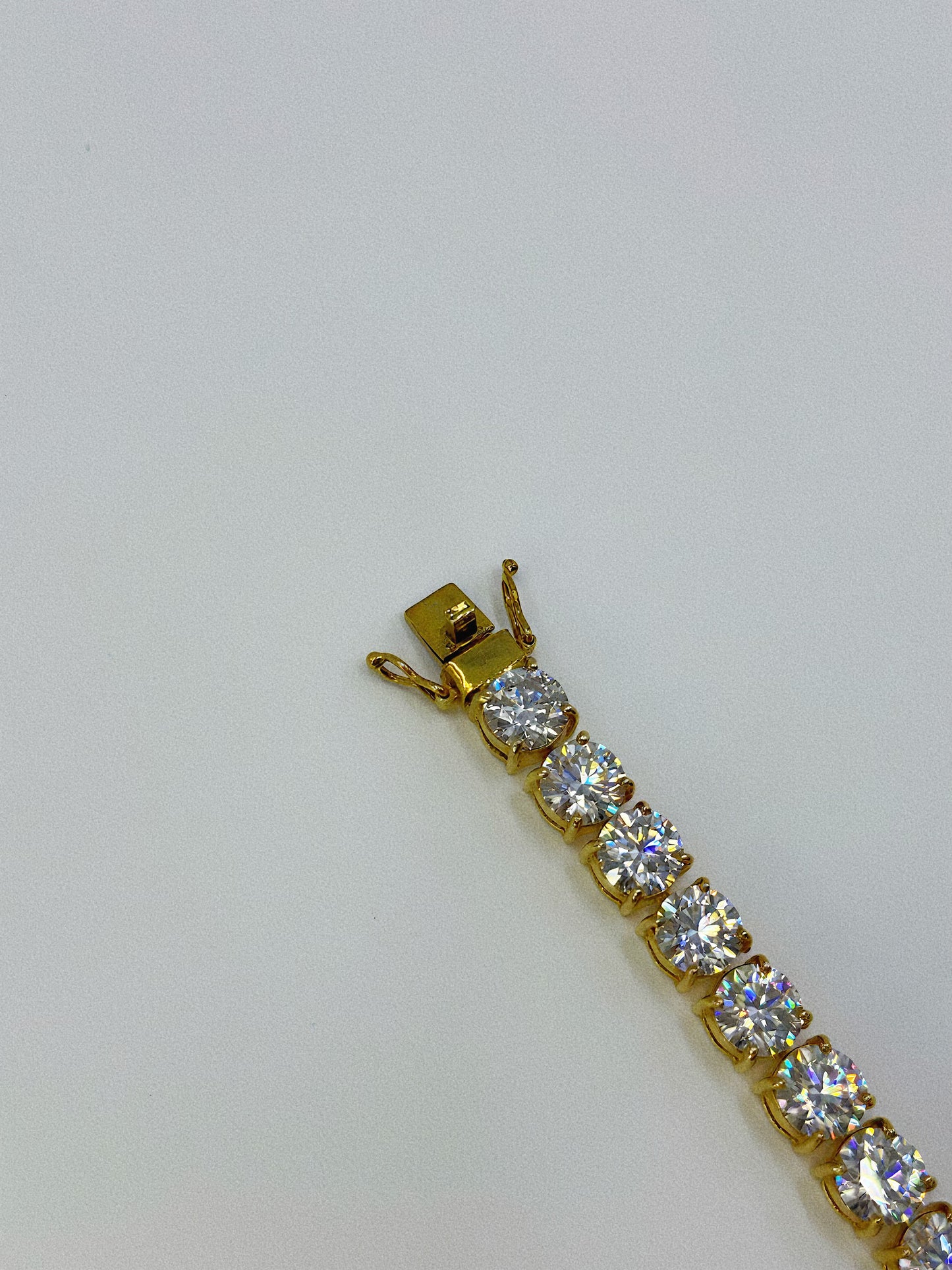 Yellow Gold Tennis Bracelet with Moissanites