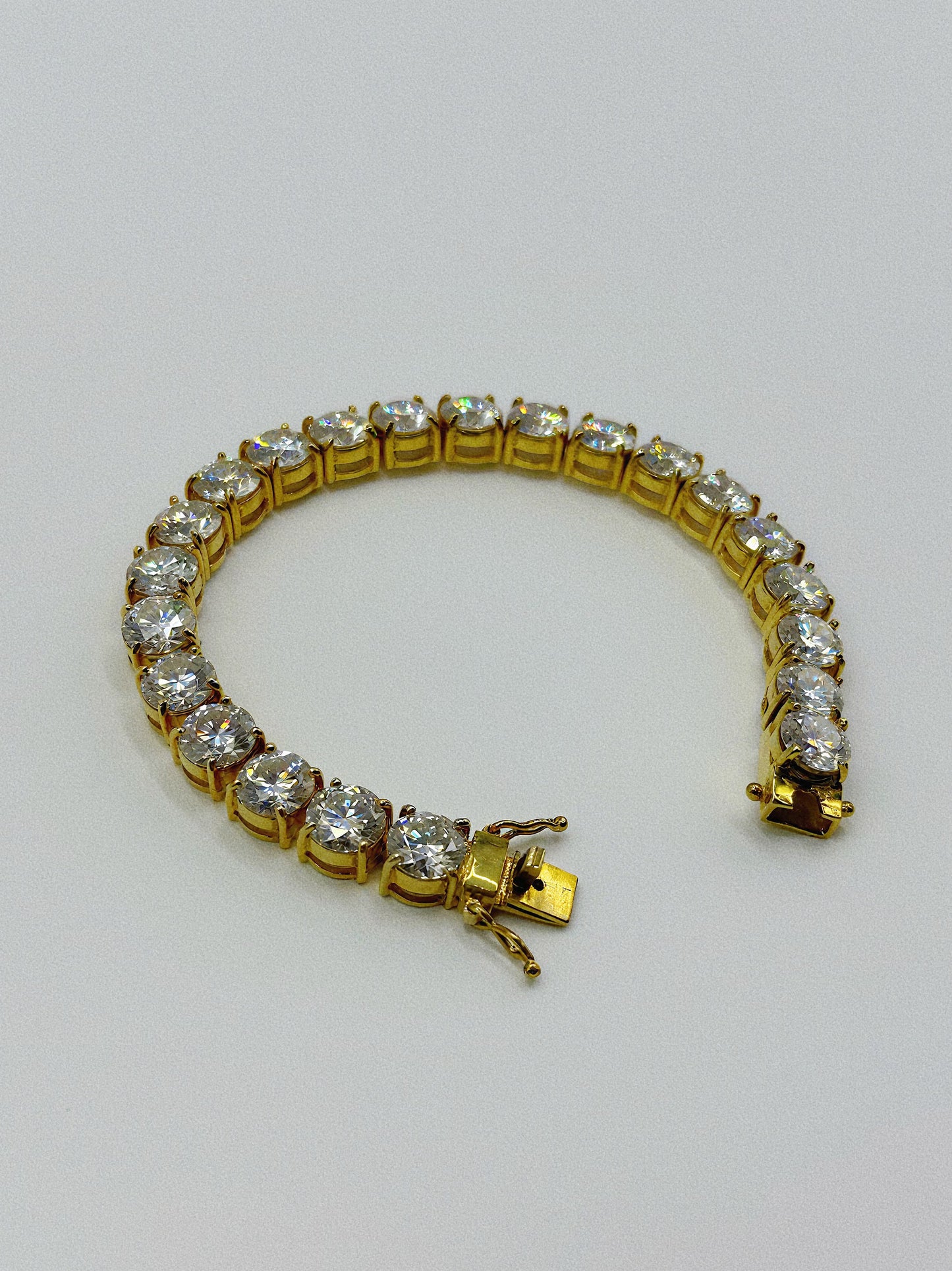 Yellow Gold Tennis Bracelet with Moissanites