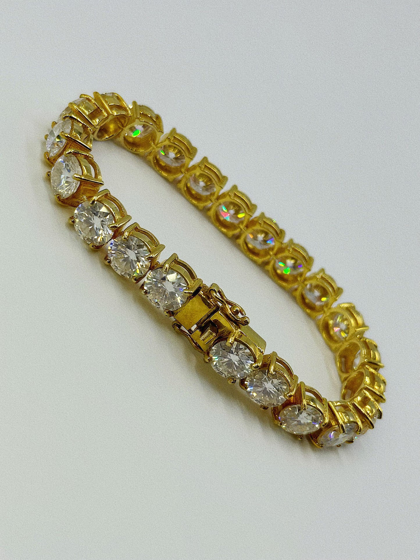 Yellow Gold Tennis Bracelet with Moissanites