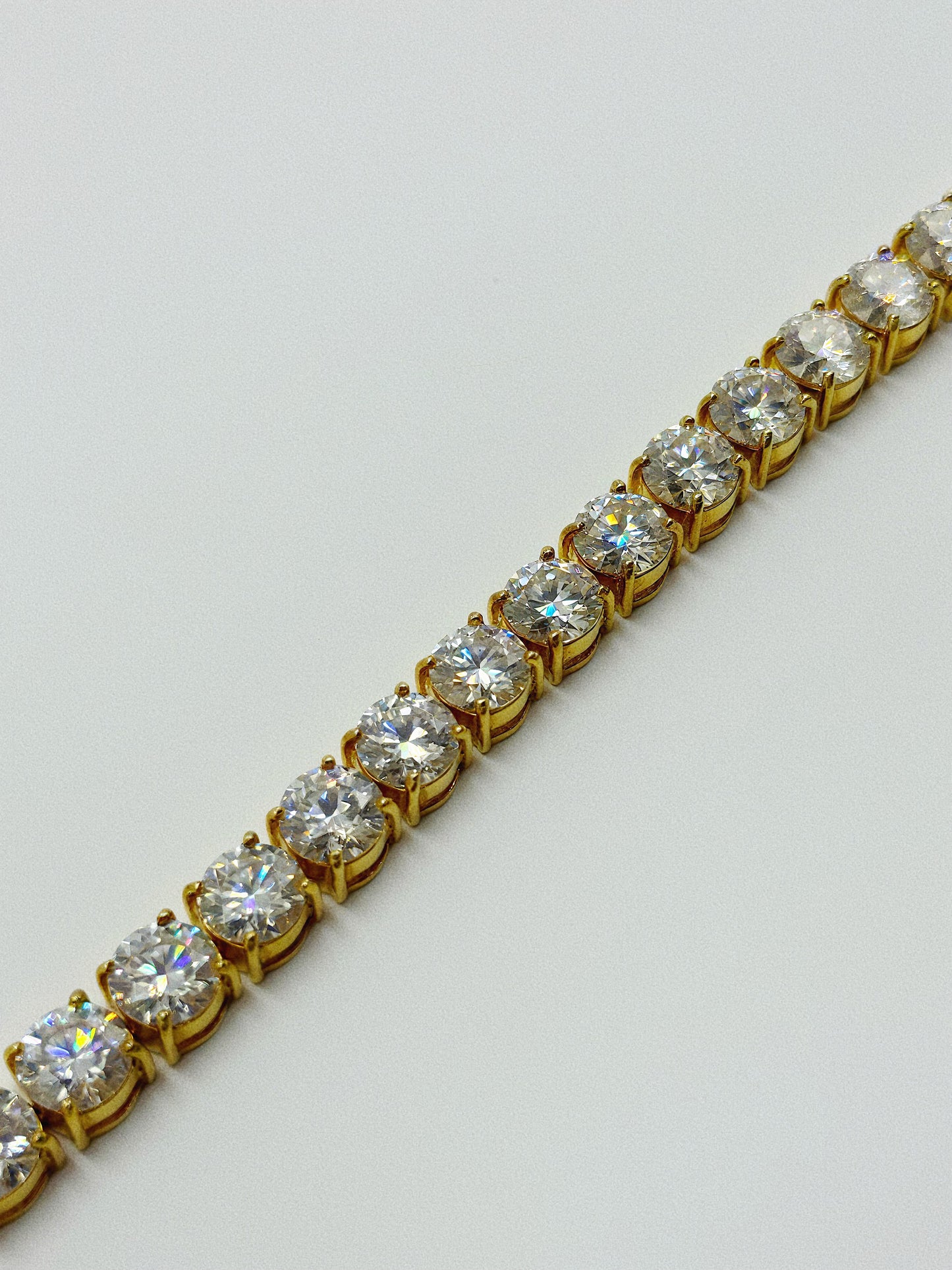 Yellow Gold Tennis Bracelet with Moissanites