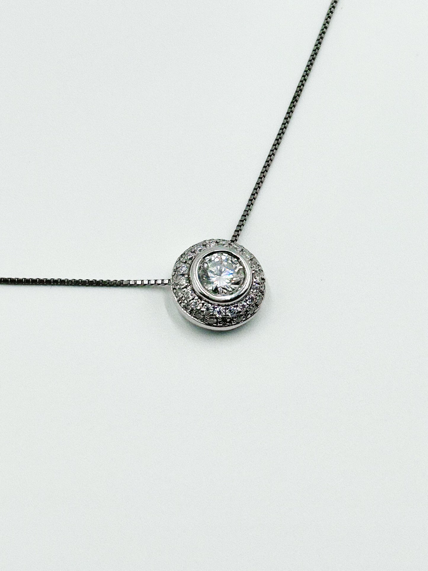 White Gold Pendant with Moissanites