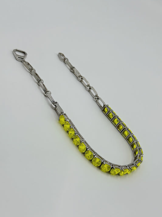 White Gold Chain with GGA Garnet Stones