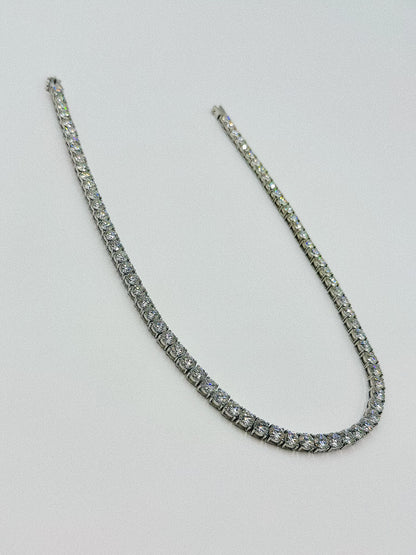 20 Inch Moissanite Tennis Chain in White Gold