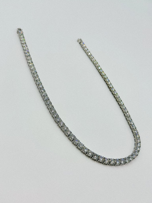 20 Inch Moissanite Tennis Chain in White Gold