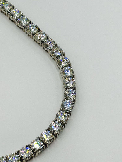 20 Inch Moissanite Tennis Chain in White Gold