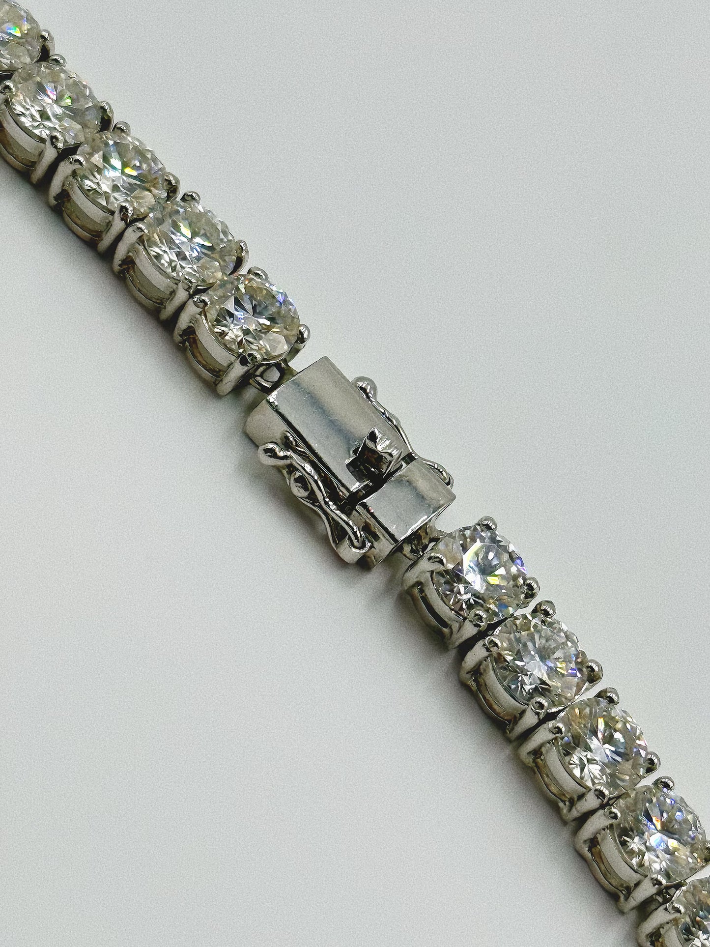 20 Inch Moissanite Tennis Chain in White Gold