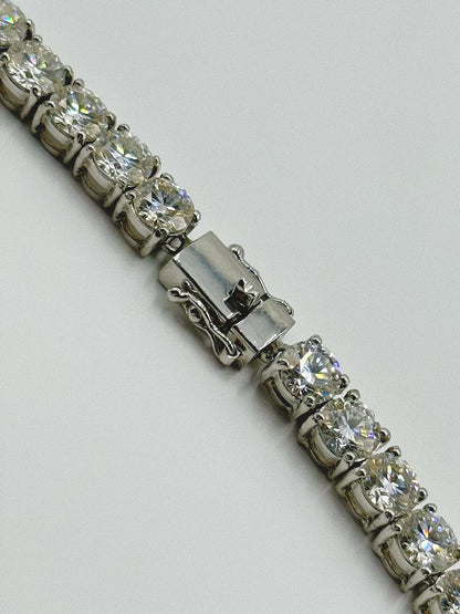 20 Inch Moissanite Tennis Chain in White Gold