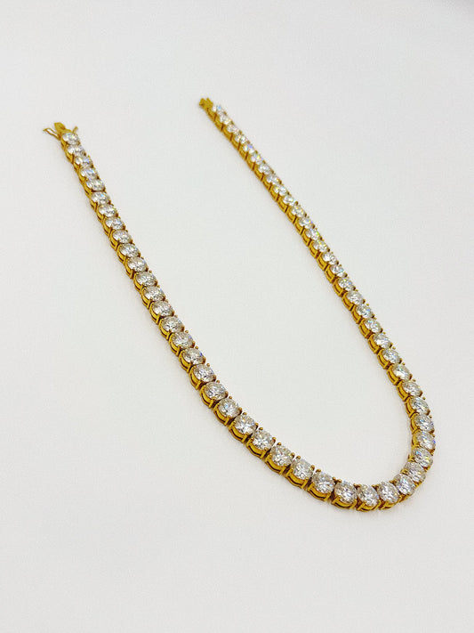 21 inch Moissanite Tennis Chain in Yellow Gold