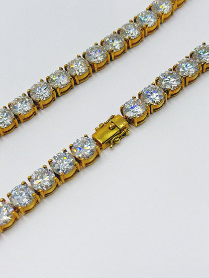21 inch Moissanite Tennis Chain in Yellow Gold