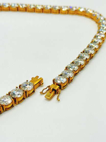 21 inch Moissanite Tennis Chain in Yellow Gold