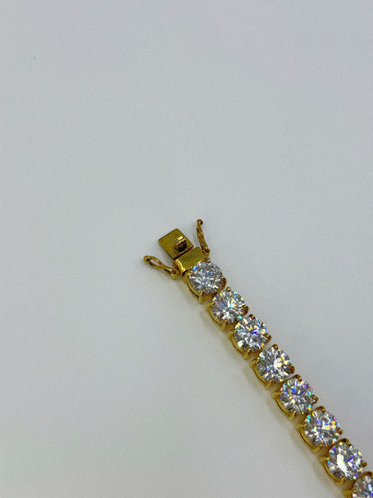 Yellow Gold Tennis Bracelet with Moissanites