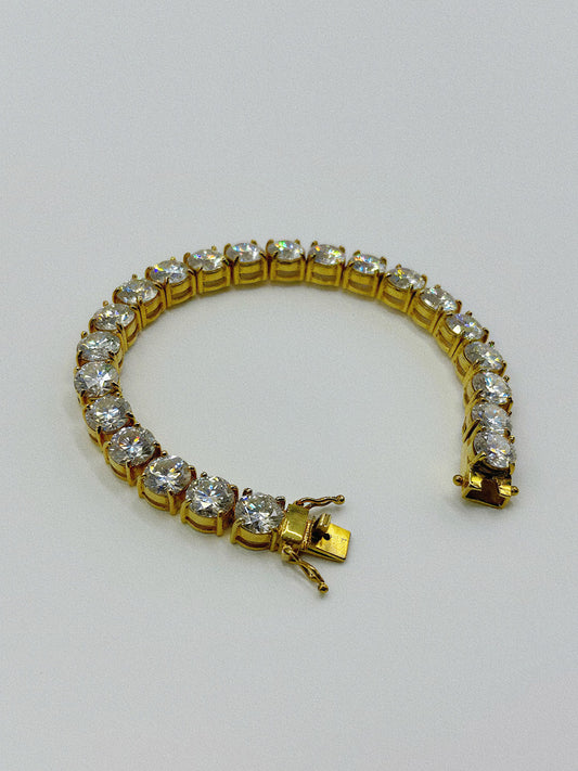 Yellow Gold Tennis Bracelet with Moissanites
