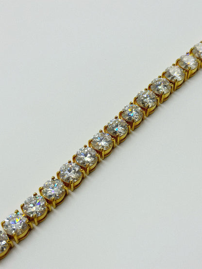 Yellow Gold Tennis Bracelet with Moissanites