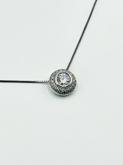 White Gold Pendant with Moissanites