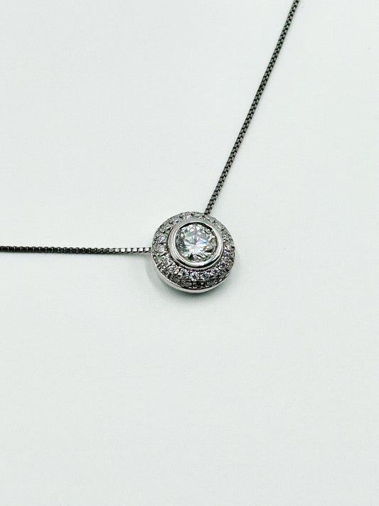 White Gold Pendant with Moissanites