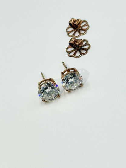 Pink Gold earrings with Moissanites