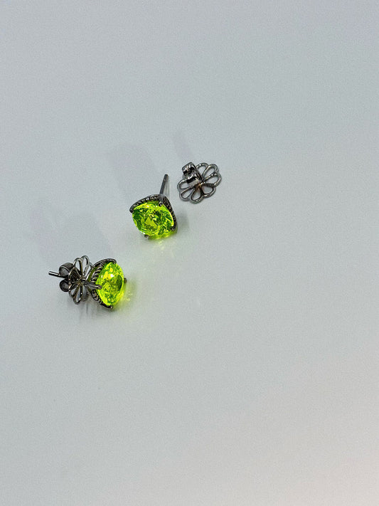 Glow-in-the-Dark Earrings in White Gold